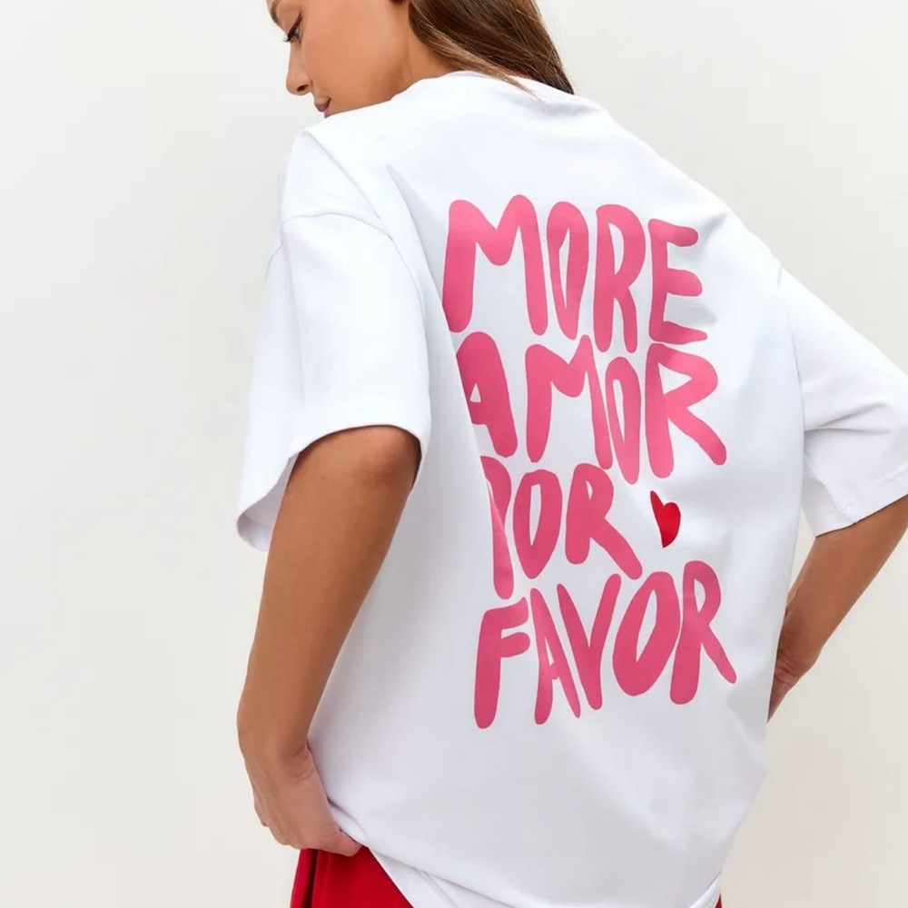 White and Pink Graphic Women's Blouse